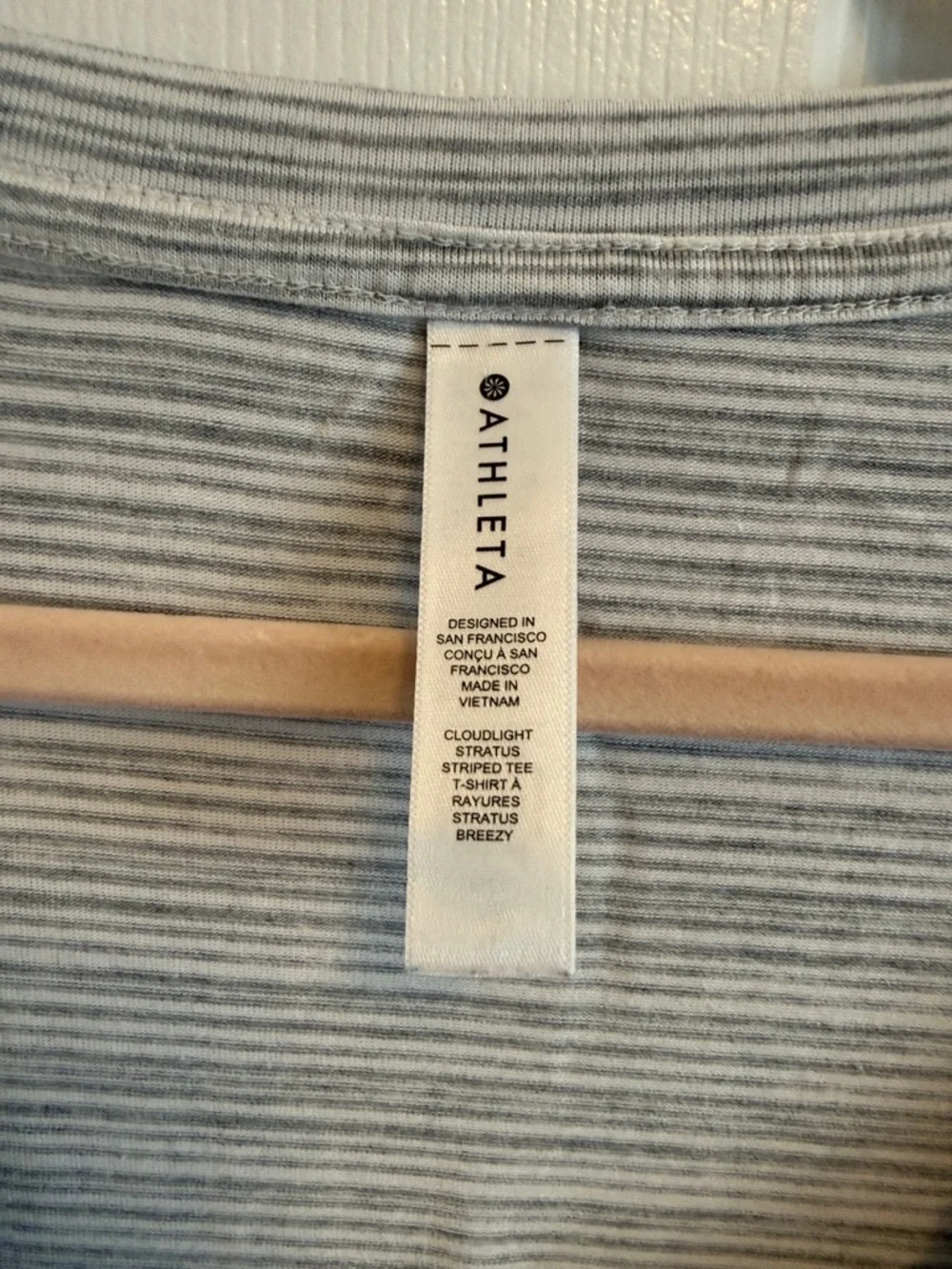 Athleta Cloudlight Stratus Tee Sleeveless Gray Striped Top Size XL - Picture 4 of 6